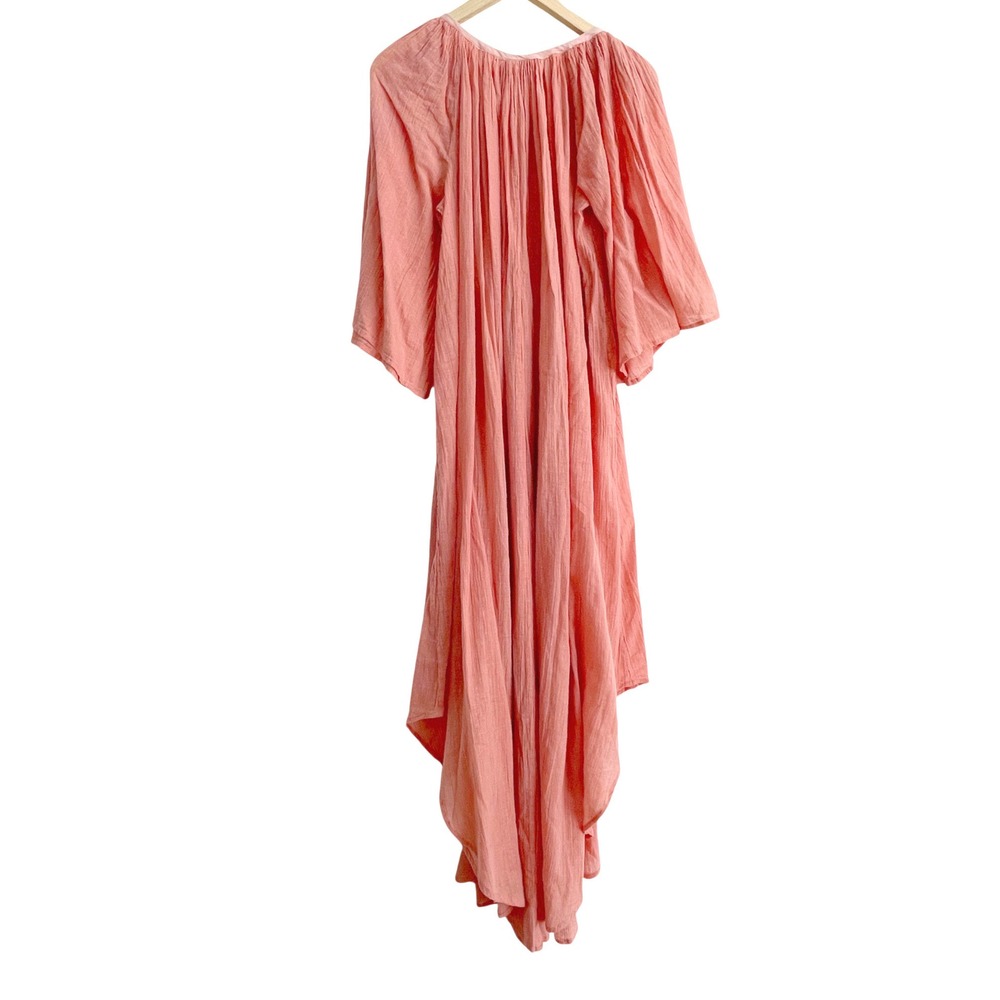 Calypso St Barth Coral Pink Cotton Gauze Boho Maxi Dress  Will Fit One Size 0 XS - Picture 4 of 6